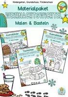 Vorschau - Unterrichtsreihen - Paket Ausmalbilder Wichtel, Wichteltür Windlicht Bastelvorlage, Malvorlage - Deckblatt