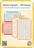 Vorschau - Stationenlernen - Materialpaket Blitzlesen BiSS Leseförderung 20/50/100 häufige Wörter - Deckblatt