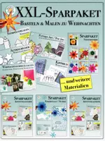 Vorschau - Arbeitsblätter - XXL-SPARPAKET „Basteln & Malen zur Weihnachtszeit“ (Weihnachten, Advent, Winter) - Deckblatt