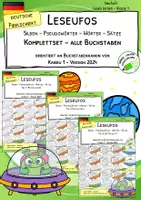 Vorschau - Arbeitsblätter - Materialpaket "Leseufos in Fibelschrift" - Deckblatt