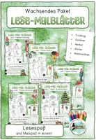 Vorschau - Mal- und Bastelvorlagen - Wachsendes Materialpaket mit Lese-Malblättern - Deckblatt