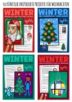 Vorschau - Mal- und Bastelvorlagen - 4x Künstler inspirierte Kunstprojekte für Weihnachten - Kunst im Winter Materialpaket - Deckblatt