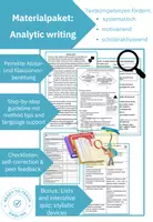 Vorschau - Arbeitsblätter - Materialpaket: Analytic writing - Textanalyse-skills systematisch trainieren, Englisch Oberstufe - Deckblatt