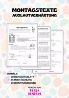 Vorschau - Arbeitsblätter - Materialpaket Auslautverhärtung: Montagstexte - Deckblatt