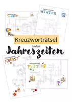 Vorschau - Spiele - Materialpaket: Kreuzworträtsel Jahreszeiten - Deckblatt