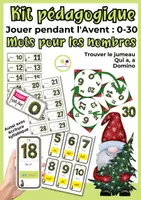 Vorschau - Mal- und Bastelvorlagen - Französisch Materialpaket: Lernspiele für Zahlwörter bis 30 zu Weihnachten - Deckblatt