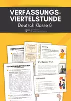 Vorschau - Arbeitsblätter - 3x Verfassungsviertelstunde Klasse 8 #demokratiestärken - Deckblatt