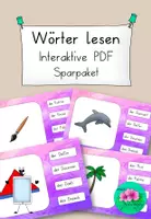 Vorschau - Aufgabenkarten - Wörter lesen interaktiv - Sparpaket - Deckblatt