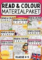 Vorschau - Arbeitsblätter - Read and Colour Englisch Klasse 4 5 Bundle - Deckblatt