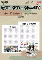 Vorschau - Arbeitsblätter - English Word Search Games - English Suchsel Paket - ESL - Deckblatt
