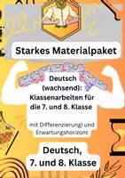 Vorschau - Fördermaterial/Inklusion - Klassenarbeiten Deutsch | 7. und 8. Klasse - Deckblatt