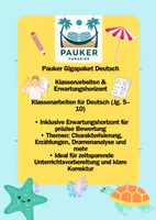 Vorschau - Prüfungsvorbereitung - Pauker Gigapaket Deutsch - Klassenarbeiten & Erwartungshorizont (Jg. 5. - 10.) - Deckblatt