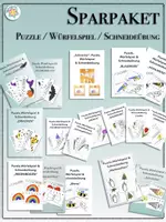 Vorschau - Arbeitsblätter - SPARPAKET Puzzle, Würfelspiel & Schneideübung (Zahlen bis 6 & Würfel - Pränumerik, Zahlenbereich 10 - Deckblatt