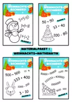 Vorschau - Arbeitsblätter - Weihnachten Mathematik Komplettpaket (Klasse 1-4) - Deckblatt