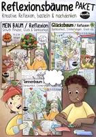 Vorschau - Arbeitsblätter - Reflexionsbäume - Kreative Reflexion Paket (Tannenbaum, Glück, Growth) - Deckblatt