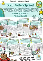 Vorschau - Unterrichtsreihen - Großes Paket Weihnachtswichtel, Wichteltür Deutsch, Kunst, Mathe Weihnachten Klasse 1, 2 - Deckblatt