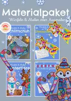 Vorschau - Mal- und Bastelvorlagen - Materialpaket Winter Kunst - Deckblatt
