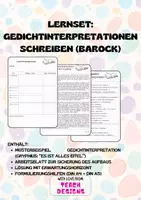 Vorschau - Arbeitsblätter - Lernset: Gedichtinterpretationen schreiben (Barock) - Deckblatt