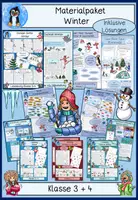 Vorschau - Stundenentwürfe - Winter Materialpaket, Lesetraining, Hörverständnis, Lesespur und vieles mehr - Deckblatt