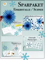 Vorschau - Arbeitsblätter - SPARPAKET „EISKRISTALLE & SCHNEE“ ( Winter, Eis, Weihnachten) - wachsendes Materialpaket Sun Catcher - Deckblatt