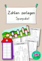 Vorschau - Arbeitsblätter - schönes Zahlenhaus Sparpaket - Zahlen zerlegen - Deckblatt