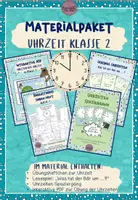 Vorschau - Arbeitsblätter - Materialpaket Uhrzeiten in Klasse 2 #silvesterknaller25 - Deckblatt