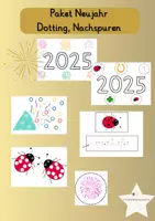 Vorschau - Arbeitsblätter - Materialpaket Neujahr 2025 - Nachspuren, Dotting, Malen - Deckblatt