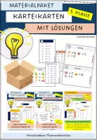 Vorschau - Arbeitsblätter - Materialpaket: Karteikarten mit Lösungen (5. Klasse - Mathematik) - Deckblatt
