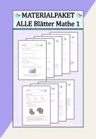 Vorschau - Arbeitsblätter - Materialpaket ALLE Blätter + Lösungen Mathematik 1 🌈 🥰 🦄 🧮 - Deckblatt