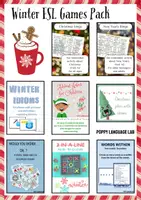 Aperçu - Jeux - Pack de Jeux ESL d'Hiver - Activités Ludiques pour les Mois d'Hiver - Page de couverture