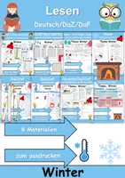 Vorschau - Unterrichtsreihen - Materialpaket - Lesen Winter - DaZ/DaF, Deutsch, Sachunterricht - Deckblatt