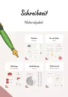 Vorschau - Poster - Schreibzeit - Materialpaket (Autorenrunde, Werkzeuge, Geschichtenweg, Textsorten) - Deckblatt