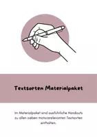 Vorschau - Merkblätter - Materialpaket Textsorten - Deckblatt