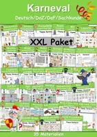 Vorschau - Unterrichtsreihen - Materialpaket - Karneval/Fasching XXL Paket Wortschatzpaket - DaZ/DaF, Deutsch, Sachunterricht (Grundschule) - Deckblatt