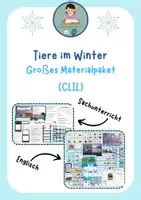 Vorschau - Arbeitsblätter - Tiere im Winter/Überwinterungsstrategien - Großes CLIL Materialpaket (Englisch und Sachunterricht!) - Deckblatt