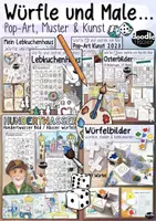Vorschau - Arbeitsblätter - Würfle und Male / Zeichne! - Paket (Pop-Art, Muster & Kunst) - Deckblatt