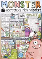Vorschau - Arbeitsblätter - MONSTER - 👾 monsterlichtes Materialpaket #silvesterknaller24 - Deckblatt