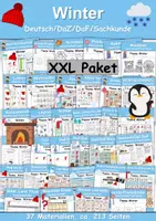 Vorschau - Unterrichtsreihen - Materialpaket - Winter XXL Paket Wortschatzpaket - DaZ/DaF, Deutsch, Sachunterricht (Grundschule) - Deckblatt