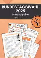 Vorschau - Spiele - Komplettpaket Bundestagswahl 2025 (Schaubilder, Lückentext, Steckbrief, Spiele, Wortwolke uvm.) #demokratiestärken - Deckblatt