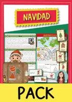 Vista previa - Hojas de trabajo - La Navidad - Pack de materiales para primaria y ELE - Portada
