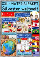 Vorschau - Arbeitsblätter - Silvester weltweit Klasse 1-2 Grundschule XXL-Materialpaket (Silvester in aller Welt) - Deckblatt