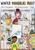 Vorschau - Spiele - Winter Mandalas 🎨☃️ - Mandala PAKET (Ausmalbilder zum Entspannen) - Deckblatt