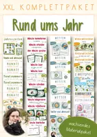 Vorschau - Stundenentwürfe - Rund ums Jahr - XXL Komplettpaket - Jahreszeiten, Wetter, Winter, Ostern, Weihnachten, Advent - Deckblatt