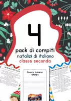anteprima - Esercizi - Compiti di Natale di italiano classe seconda - Pagina di copertina