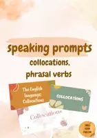 Vorschau - Präsentationen/Tafelbilder - Materialpaket collocations, Sprichwörter, phrasal verbs, speaking prompts, brain breaks - Deckblatt