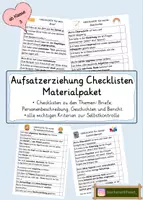 Vorschau - Arbeitsblätter - Aufsatzerziehung Checklisten Materialpaket - Deckblatt