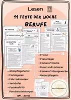 Vorschau - Fördermaterial/Inklusion - Materialpaket: 11 Texte der Woche zu verschiedenen Berufen - Deckblatt