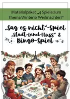 Vorschau - Spiele - Materialpaket: 4 Spiele zum Thema Weihnachten & Winter - Deckblatt