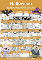 Vorschau - Unterrichtsreihen - Materialpaket - Halloween XXL Paket Wortschatzpaket - DaZ/DaF, Deutsch, Sachunterricht (Grundschule) - Deckblatt