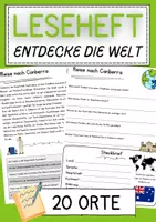 Vorschau - Arbeitsblätter - Lesepaket Klasse 4 20 Städte Orte Länder Textverständnis Leseverständnis Übungen Material - Deckblatt
